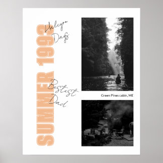 Poster Memória de Foto Minimalista em Laranja, Preto e Br