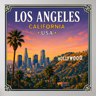 Poster 🌴 Memória de Los Angeles Califórnia de Hollywood