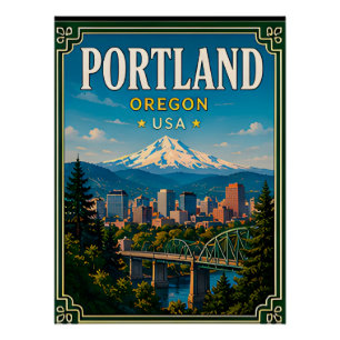 Pôster 🌲 Memória de Portland Oregon de Mountain View 🌲