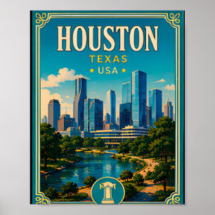 Poster 🚀 Memória de Viagem a Houston Texas Visita ao Cen
