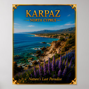 Poster Memória de Viagem da Natureza Selvagem do Chipre d