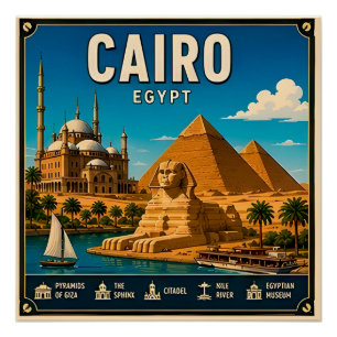 Pôster 🧲 Memória de Viagem do Cairo Egito para Fotos de