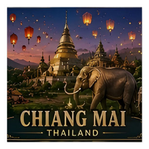 Pôster 🧲 Memória de Viagem para Visitantes de Chiang Mai