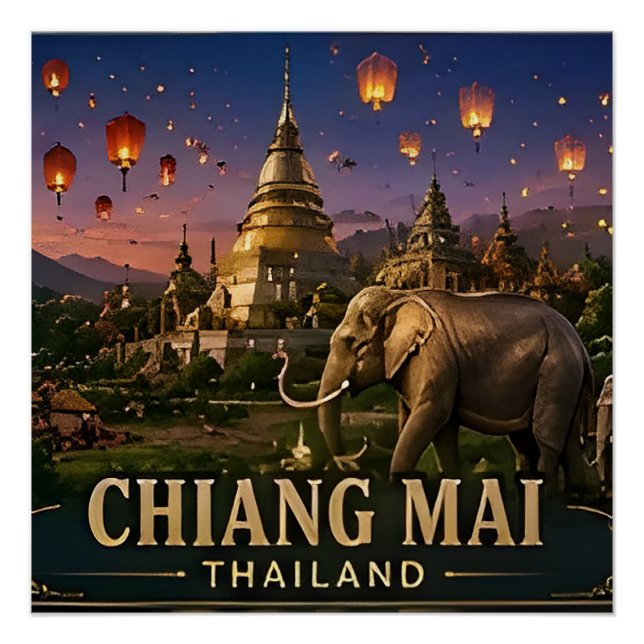 Pôster 🧲 Memória de Viagem para Visitantes de Chiang Mai (Frente)