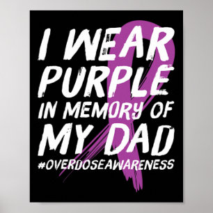 Poster Memória do Papai Usa Roxo Conscientização sobre Ov
