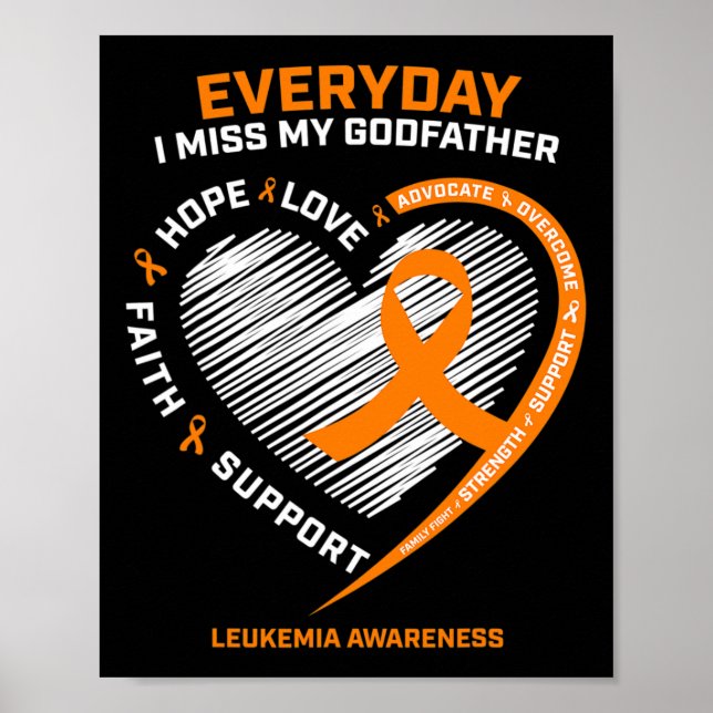 Poster Memória Em Memória De Goddad Leukemia Awaren (Frente)