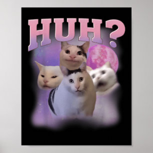Poster Memória Engraçada Huh Gato De Camisa Gato Soa Humo