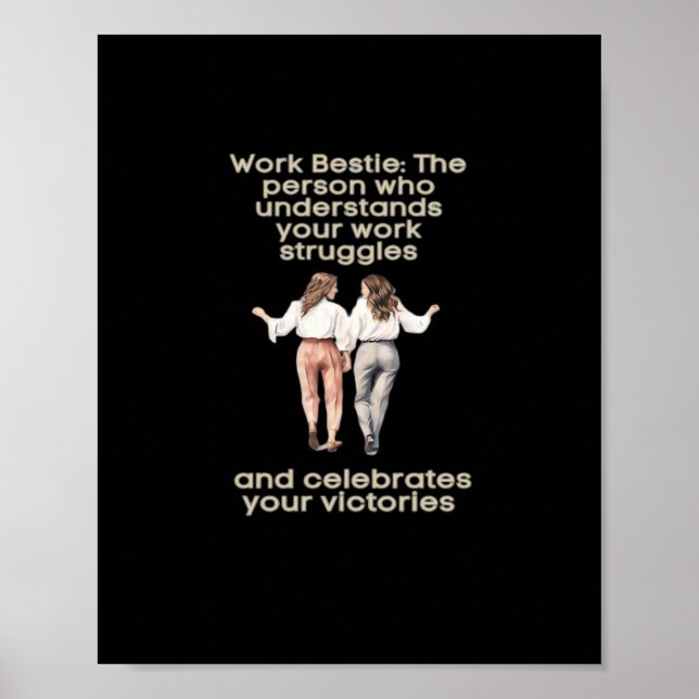 Poster Memória Engraçado Clássica de Besties de Trabalho (Frente)