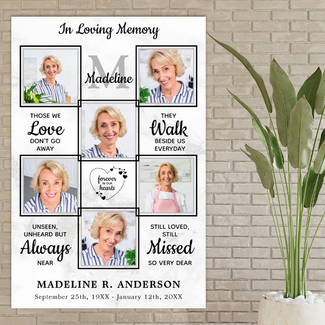 Poster Memória Funeral Memorial 6 Foto Collage In Loving  (Criador carregado)