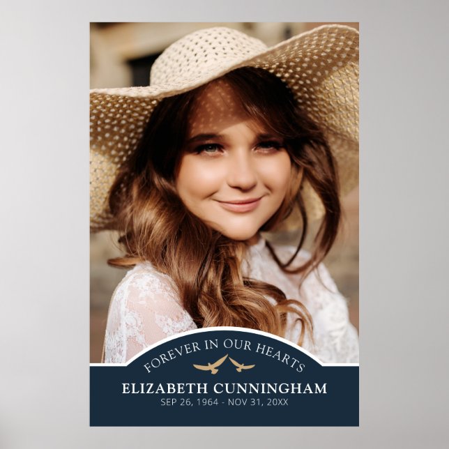 Poster Memória Personalizada de Foto Clássica do Funeral  (Frente)