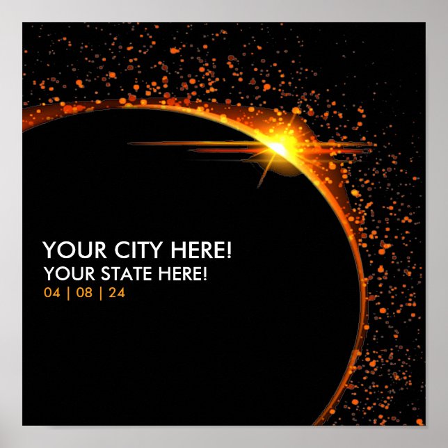 Poster Memória personalizada de Souvenir Eclipse Solar 20 (Frente)