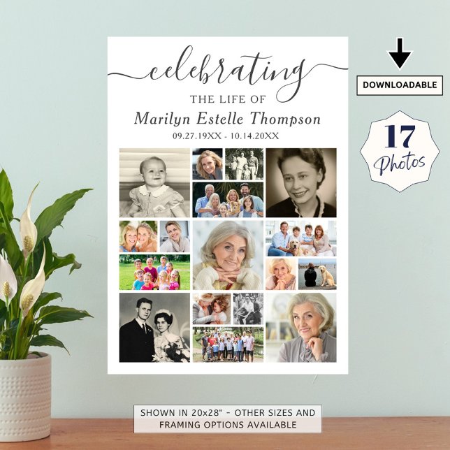 Poster Memorial 17 Foto Collage Script Celebrando a Vida (Criador carregado)