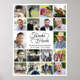 Poster Memorial 18 Colagem de Fotos Para Sempre em nossos