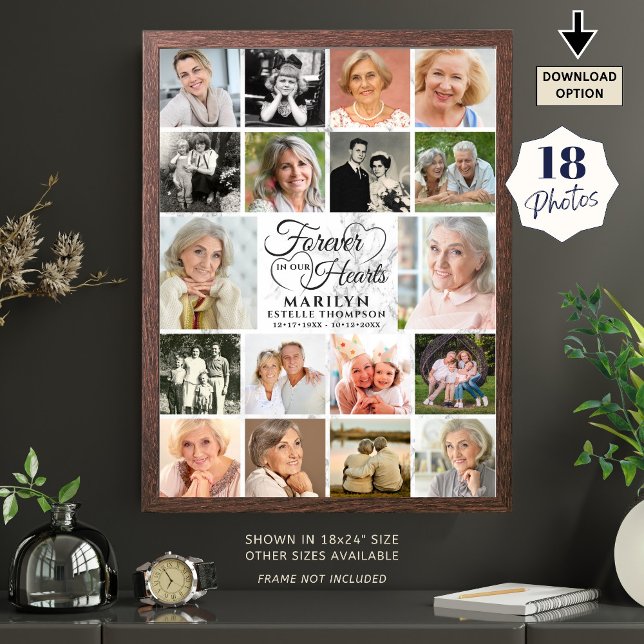 Poster Memorial 18 Colagem de Fotos Para Sempre em nossos (Criador carregado)