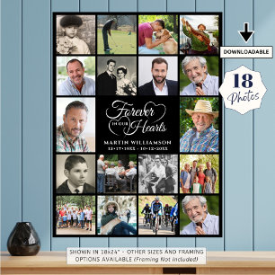 Poster Memorial 18 Colagem de Fotos Para Sempre em nossos