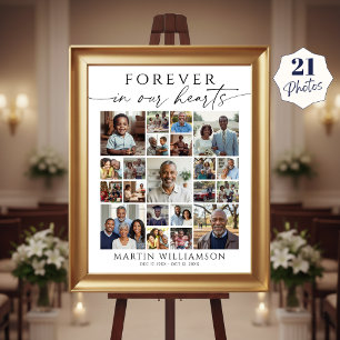 Poster Memorial 21 Colagem de Fotos Para sempre em nossos