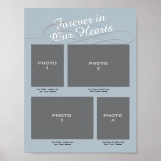 Poster Memorial 4 Foto Página Azul para sempre em nossos