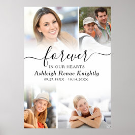 Poster Memorial 4 Fotos Para Sempre em nossos Corações Ro