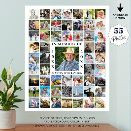 Poster Memorial 55 Colagem de Fotos Em Memória