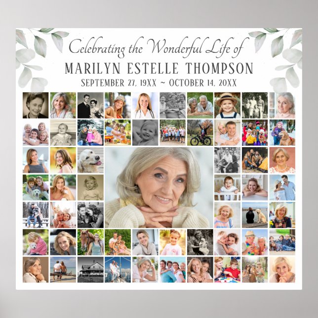 Poster Memorial 59 Foto Colagem Celebração da Vida (Frente)