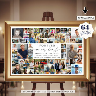 Poster Memorial 64 Colagem de Fotos Para Sempre Em Nossos