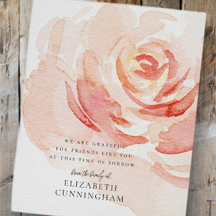 Poster Memorial Aquarela Flor Rosa Elegante Chic