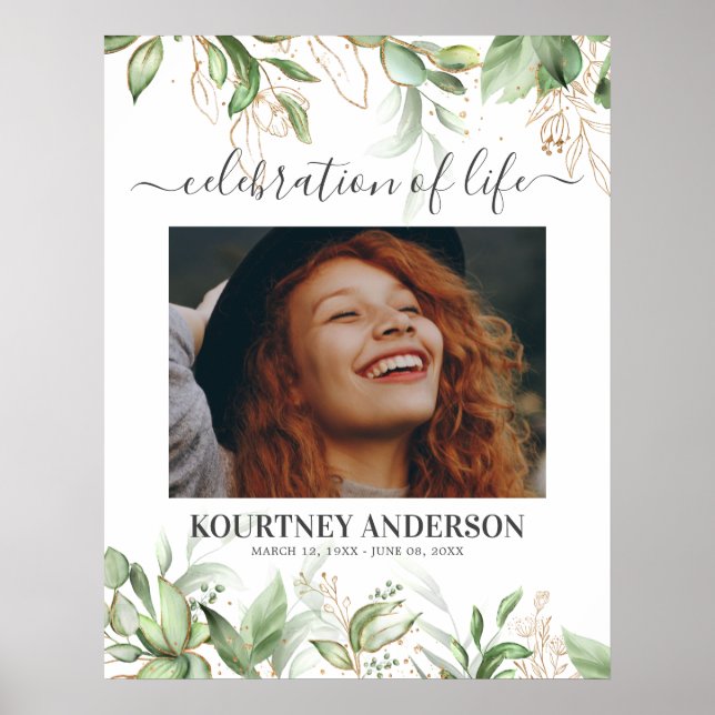 Poster Memorial Botânico Elegante (Frente)