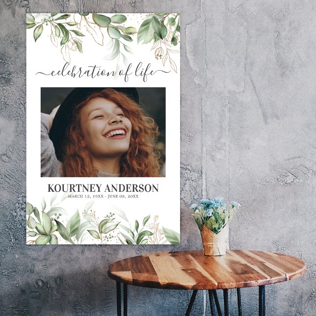 Poster Memorial Botânico Elegante (Criador carregado)