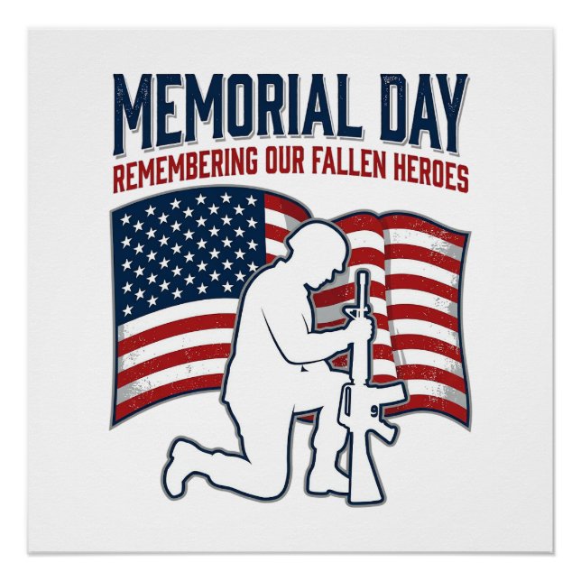 Pôster Memorial Day Fallen Heroes Patriotic Soldier Shirt (Frente)