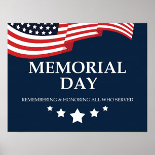 Poster Memorial Day, USA Flag