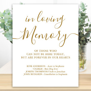 Poster Memorial de Casamento Dourado Memória Carinhosa Pe