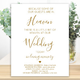 Poster Memorial de Casamento Dourado Personalizado Poema 