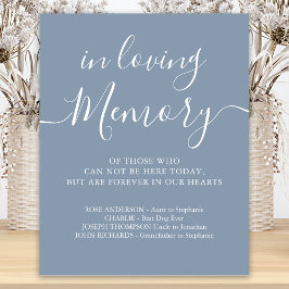 Poster Memorial de Casamento Dusty Blue Em Memória Carinh