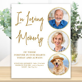 Poster Memorial de Casamento Elegante Dourado Fotografia 