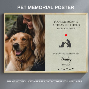 Poster Memorial de Foto de Pet Citação Personalizada de P