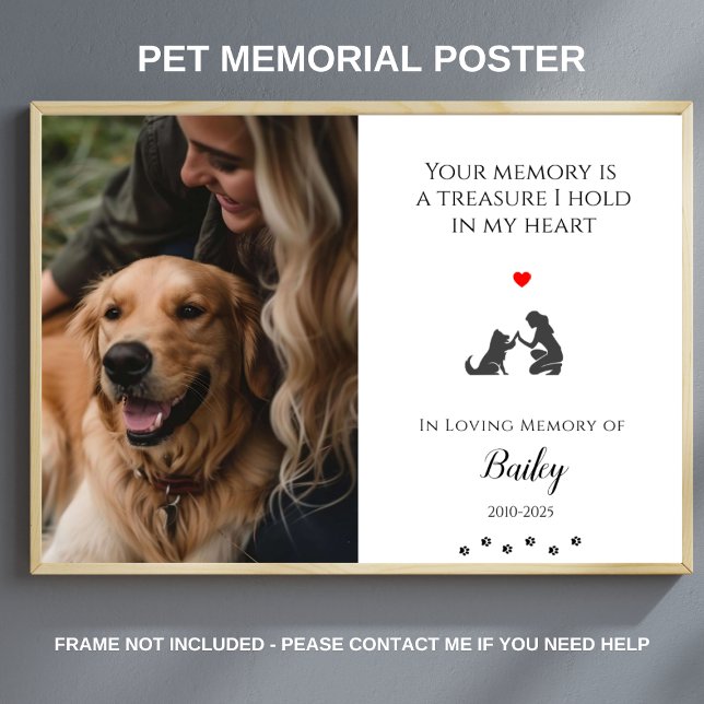 Poster Memorial de Foto de Pet Citação Personalizada de P (Criador carregado)