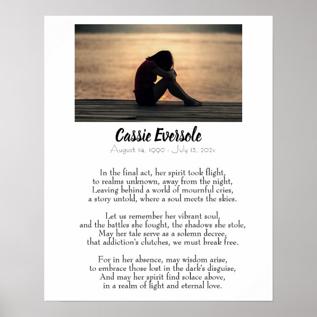 Poster Memorial do Poema do vício com Foto (Frente)