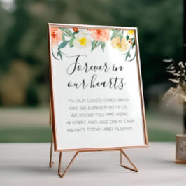 Poster Memorial Flor de Pêssego Para Sempre em Nossos Cor