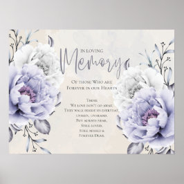Poster Memorial Floral Rustic Lilac e Alabastro Peony
