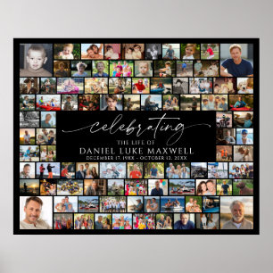 Poster Memorial Fúnebre 92 Colagem de Fotos Celebrando a