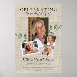 Poster Memorial Funeral de Foto Eucalyptus 2ftx3ft