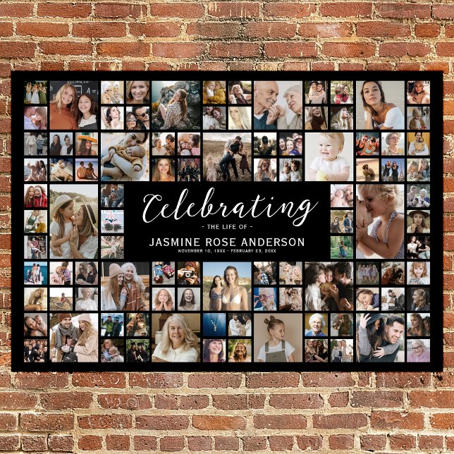 Poster Memorial Funerário Colagem de 100 Fotos (Criador carregado)