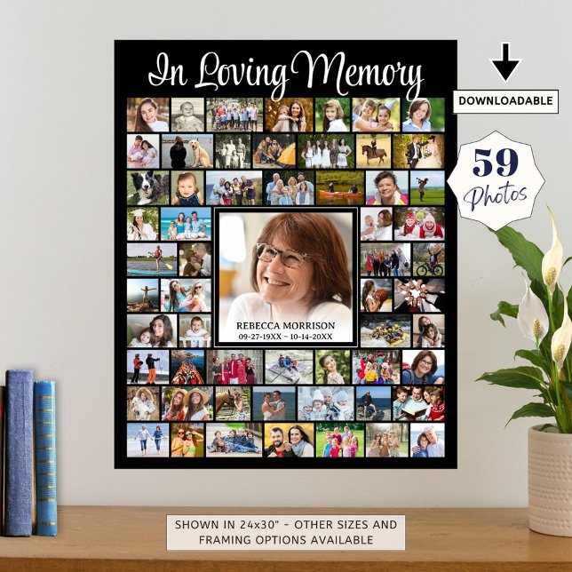 Poster Memorial IN LOVING MEMORY Script 59 Photo Collage (Criador carregado)
