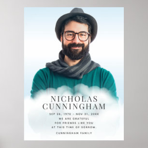 Poster Memorial Na Foto Simples Clássica Moderna Das Nuve