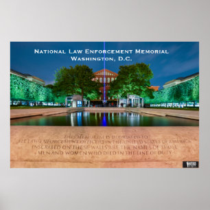 Pôster Memorial Nacional da Polícia - Linha Azul Fino