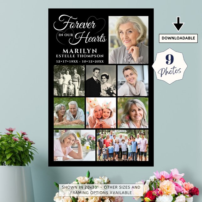 Poster Memorial PARA SEMPRE EM NOSSOS CORAÇÕES 9 Colagem  (Criador carregado)