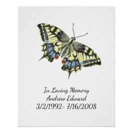 Pôster Memorial Personalizado de Borboleta