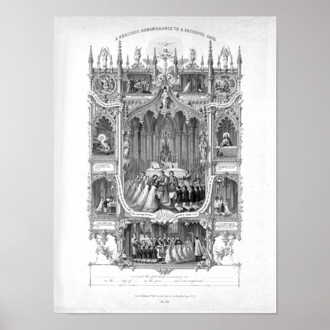 Poster Memorial Pessoal da Primeira Comunhão (branco) (Frente)