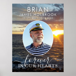 Poster Memorial Pôr do Sol no Oceano Foto Para Sempre em 