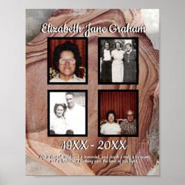 Poster Memorial Quatro Foto Madeira Petrificada Citação C